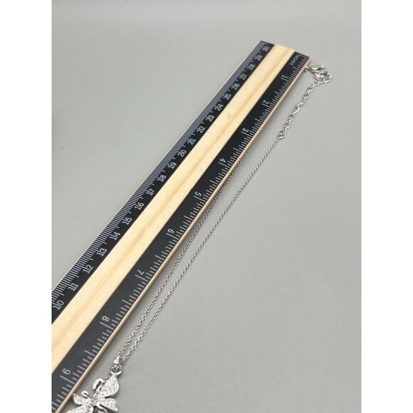 Swarovski Signature Swan Pendant Necklace Butterfly Flower with Crystal Drops - Picture 9 of 9